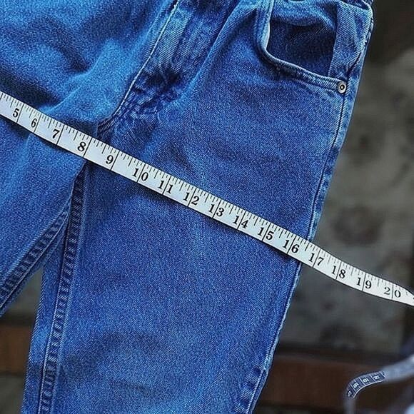 Vtg youth high-waisted tapered blue jeans - Picture 9 of 11
